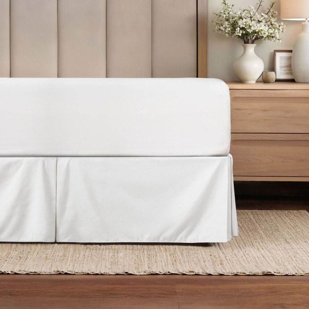 Becky Cameron - Premium Pleated Dust Ruffle Bed Skirt - Becky Came White